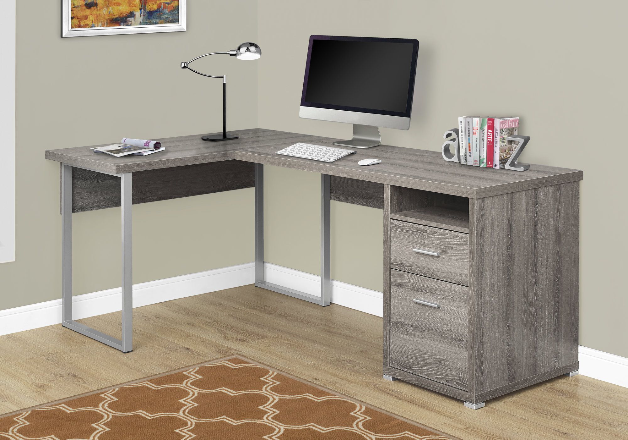 Computer desk with drawers clearance on left side