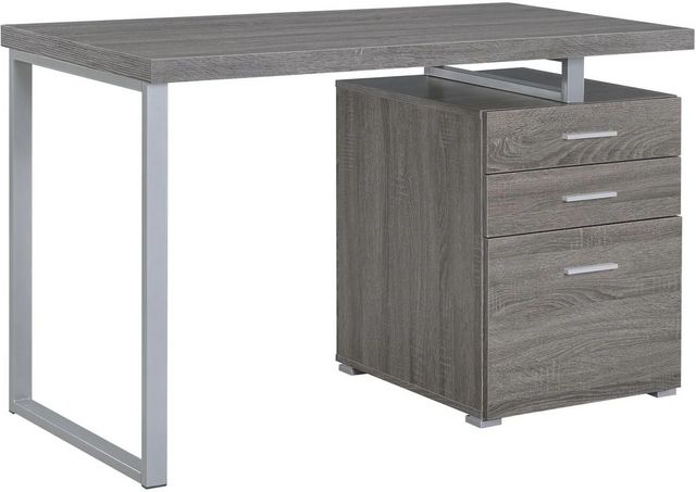 Coaster® Brennan Weathered Grey 3-Drawer Office Desk-0