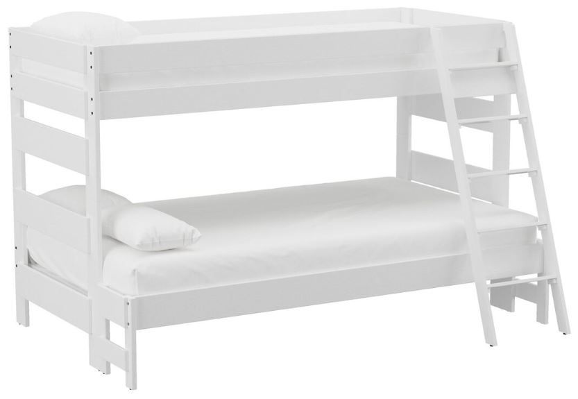 Elements International Cali Kids White Twin Over Full Bunk with Ladder ...