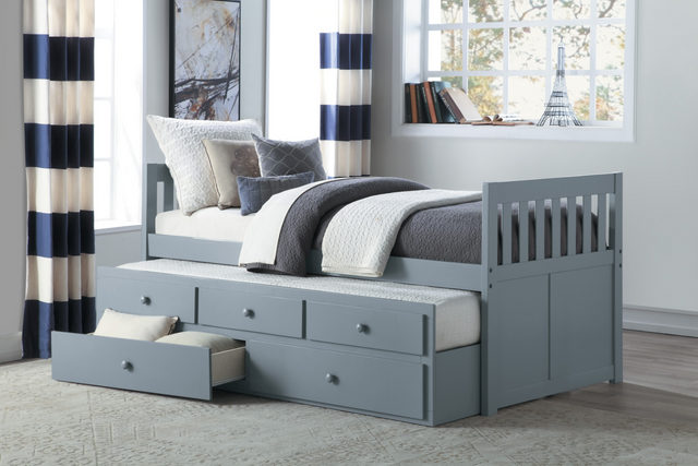 Homelegance Orion Gray Twin Captains Youth Bed With Trundle 2