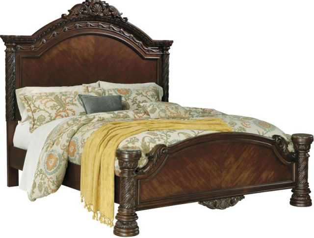 Millennium® by Ashley® North Shore 5-Piece Dark Brown California King Panel Bed Set-1