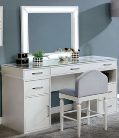 Furniture of America® Vickie Light Gray and Luminous White Vanity Set
