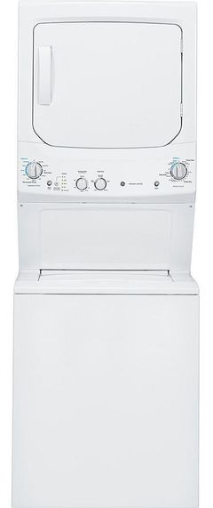 GE® Unitized Spacemaker 4.4 Cu. Ft. Washer, 5.9 Cu. Ft. Dryer White Electric Stack Laundry