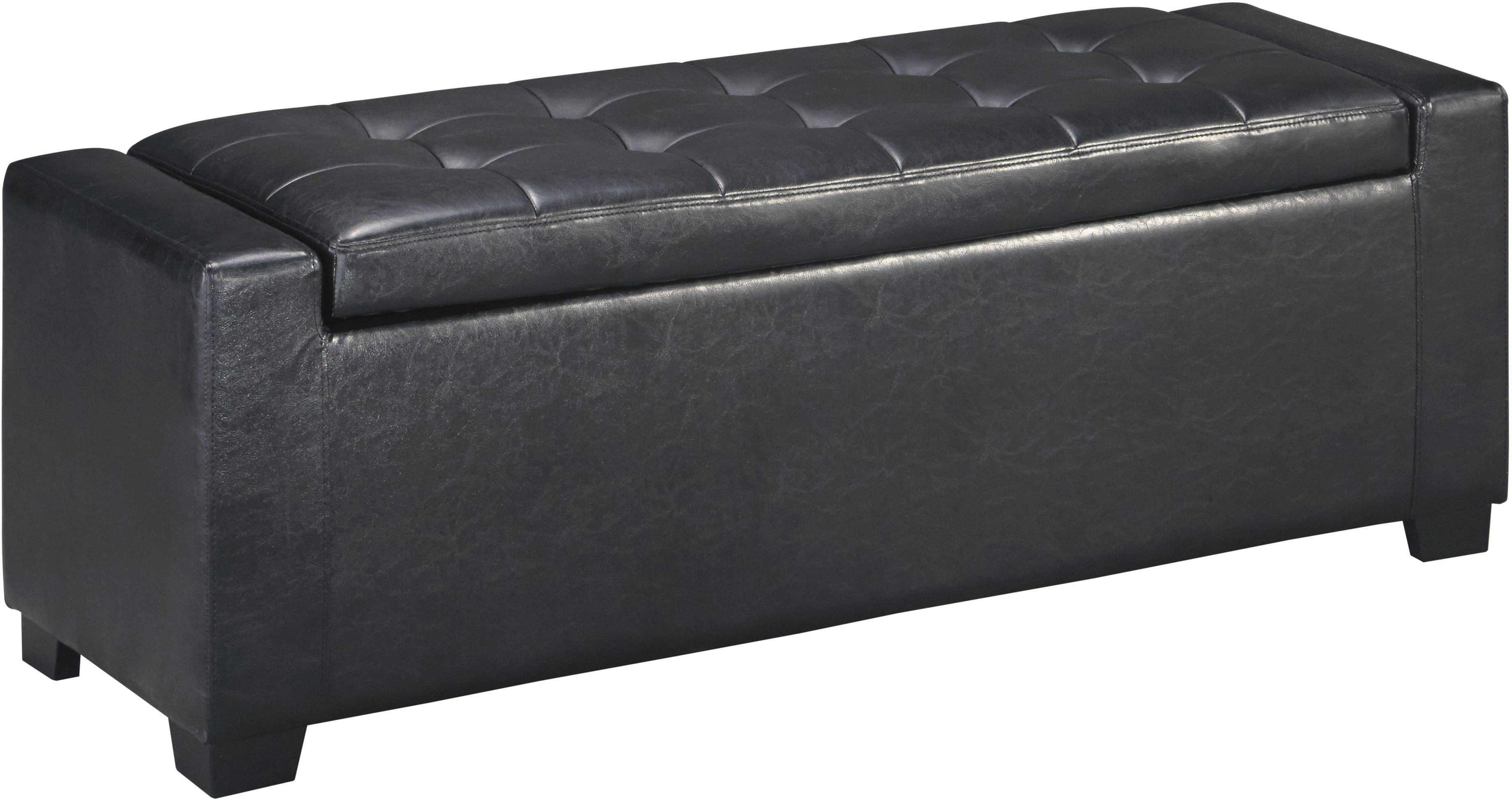Signature Design by Ashley® Benches Black Upholstered Storage Bench