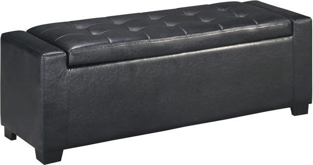 Signature Design by Ashley® Benches Black Upholstered Storage Bench-0