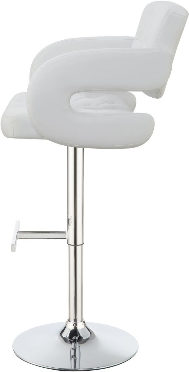 Coaster® Brandi Chrome/White Adjustable Height Stool-1