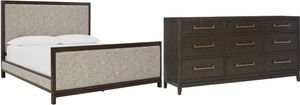 Signature Design by Ashley® Burkhaus 2-Piece Brown King Upholstered Bed Set