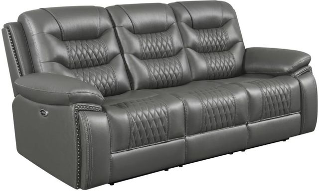 Coaster® Flamenco Charcoal Tufted Upholstered Power Sofa 0