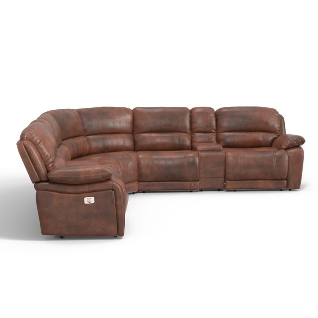 Cheers Lexington 7-Piece Leather Power Reclining Sectional with Power Headrests-1