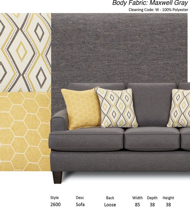 Fusion Furniture Maxwell Gray Dark Gray Sofa-1