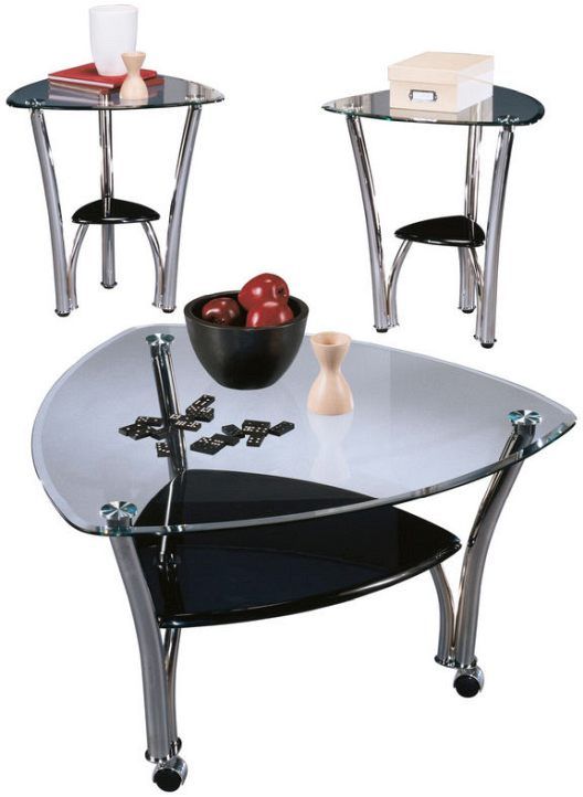 Signature Design by Ashley® Pascal 3 Piece Chrome Occasional Table Set 0