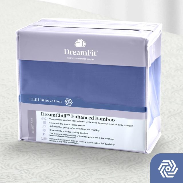 DreamFit® DreamChill™ Bamboo Rich Blue Queen Sheet Set 30