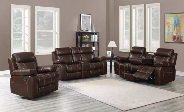 Coaster® Myleene 3 Piece Chestnut Reclining Living Room Set