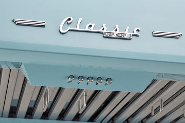 Unique® Appliances Classic Retro 30" Ocean Mist Turquoise Under Cabinet Range Hood 4