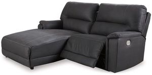 Signature Design by Ashley® Henefer 2-Piece Midnight Right-Arm Facing Power Reclining Sectional with Chaise