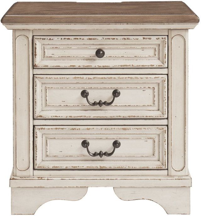 Signature Design by Ashley® Realyn Antiqued Two Tone Nightstand 1