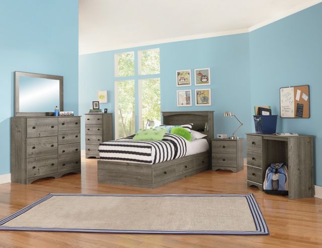 Perdue Woodworks Essential Weathered Gray Ash Twin Mates Bed 1