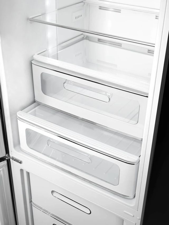 Smeg 50's Retro Style Aesthetic 11.7 Cu. Ft. Black Bottom Freezer Refrigerator-3