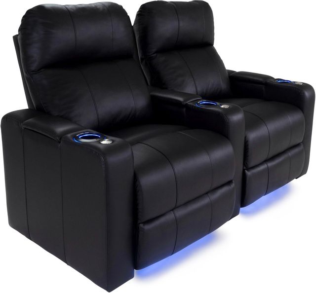 RowOne Prestige Home Entertainment Seating Black 2-Chair Straight Row 2