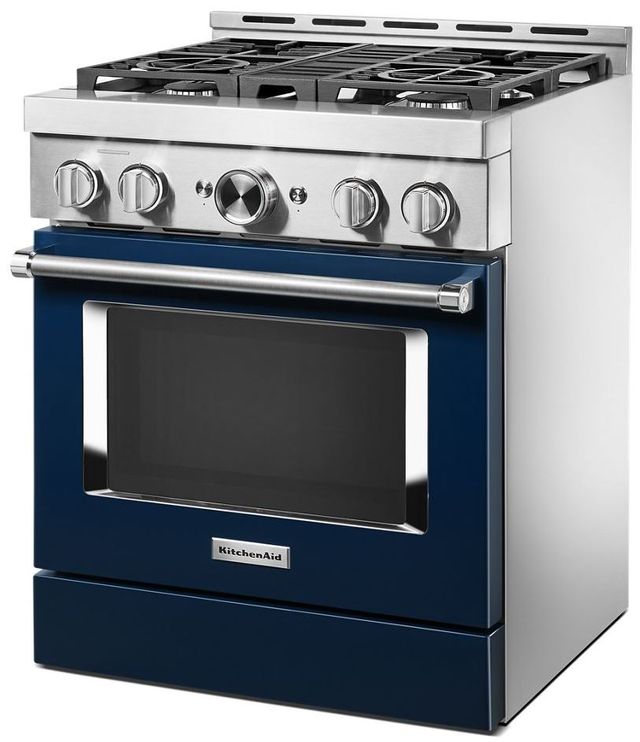 KitchenAid® 30" Ink Blue Smart Commercial-Style Gas Range 4