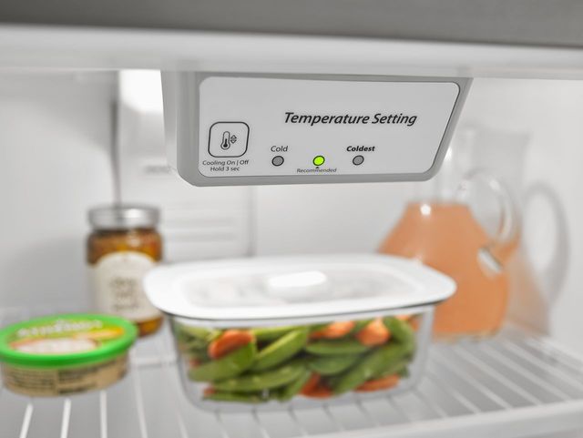 Amana® 18.2 Cu. Ft. Monochromatic Stainless Steel Top Freezer Refrigerator 1