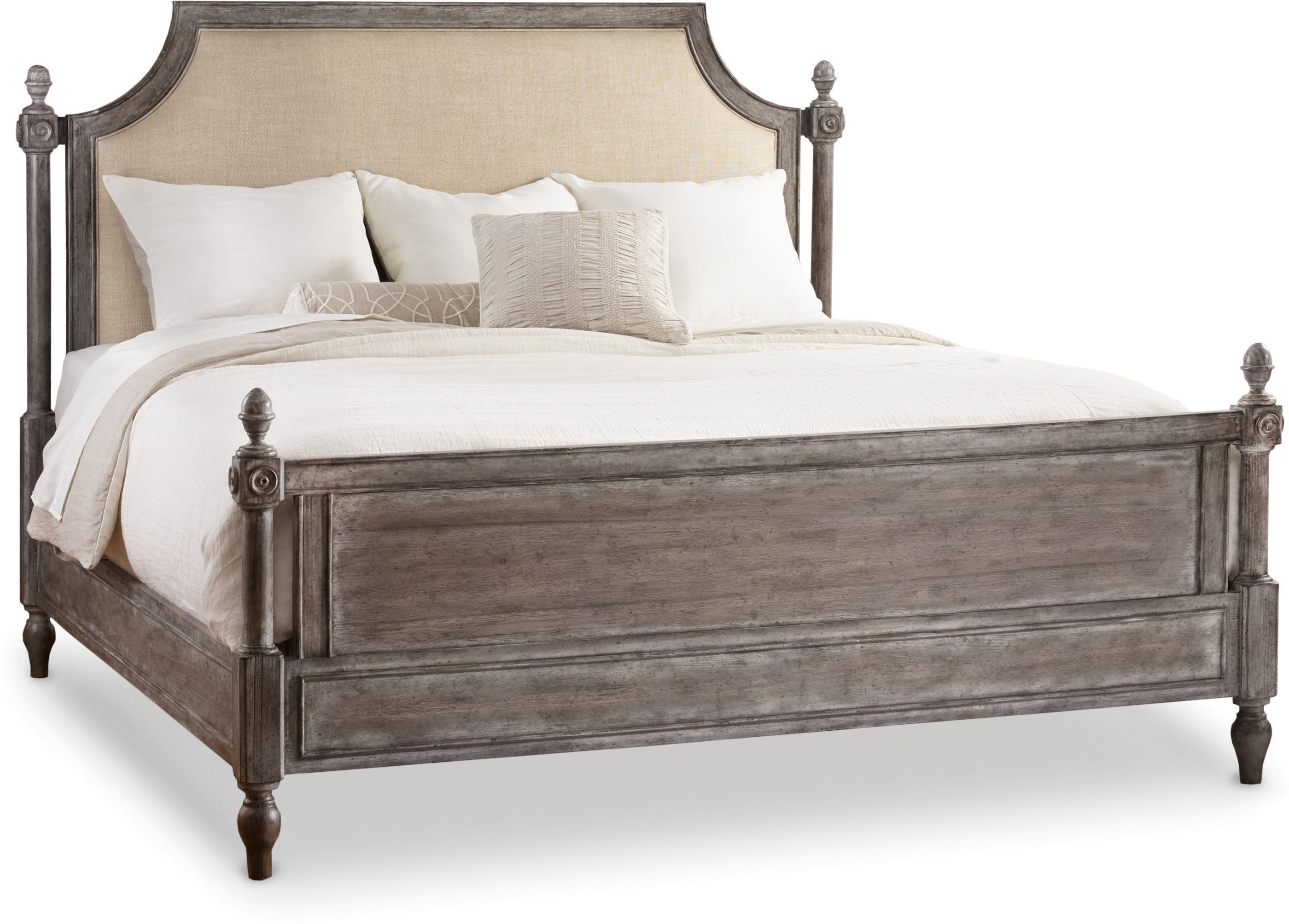 Hooker® Furniture True Vintage Beige King Fabric Upholstered Poster Bed