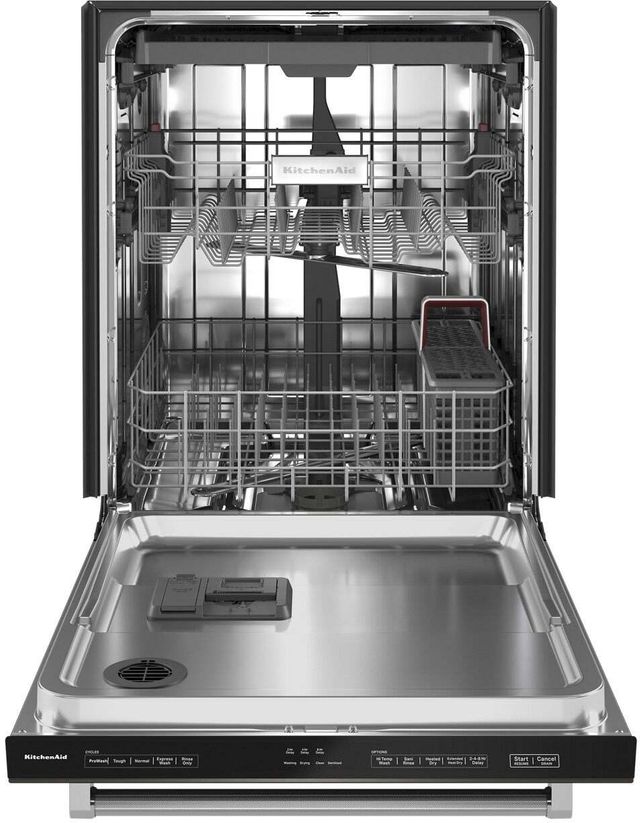KitchenAid® 24" PrintShield™ Black Stainless Steel Top Control Built In Dishwasher 1