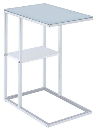 Coaster®  Chrome And White1-Shelf Accent Table