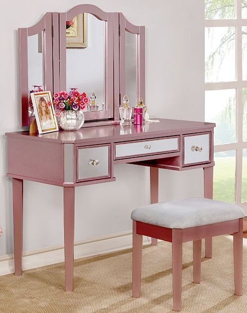 Furniture of America® Clarisse Rose Gold Vanity-0