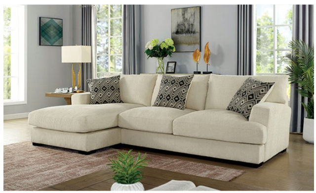 Furniture of America® Kaylee Beige L-Shaped Sectional | L.V. Sofa ...