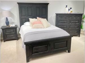 Holland House Queen Black Panel Bed