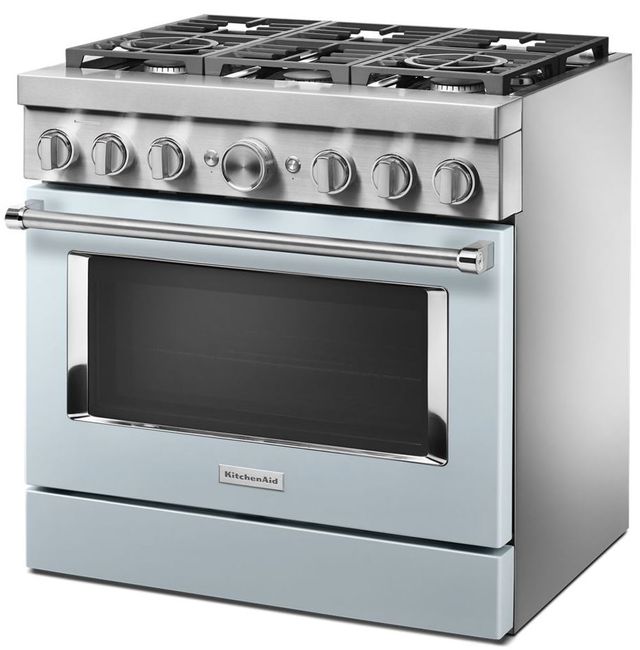 KitchenAid® 36" Stainless Steel Commercial Style Freestanding Dual Fuel Range 32