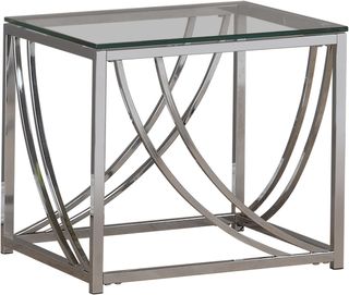 Coaster® Chrome Glass Top Square End Table Accents