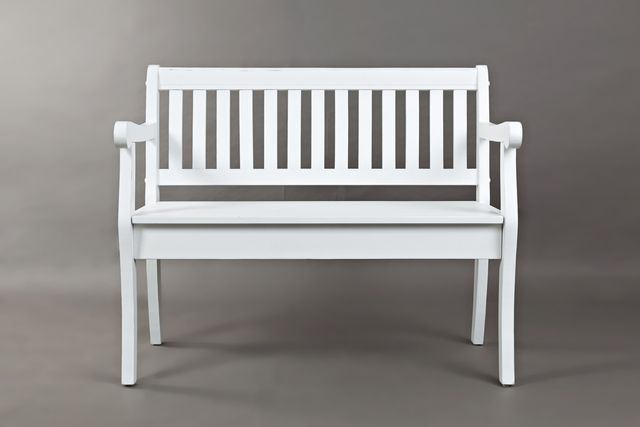 Jofran Inc. Artisan's Craft Weathered White Storage Bench-2