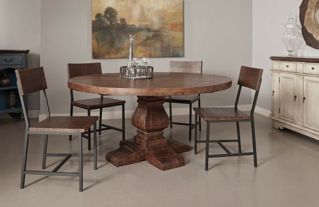 Coast2Coast Home™ Woodbridge Distressed Brown Round Dining Table-3