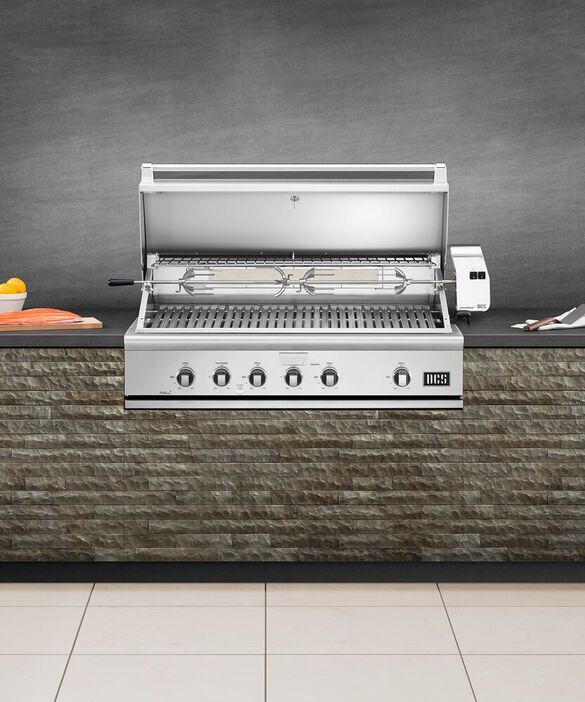 DCS Series 7 48" Brushed Stainless Steel Traditional Built In Grill-3