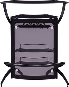 Coaster® Smoked/Black 3-Bottle Wine Rack Bar Unit