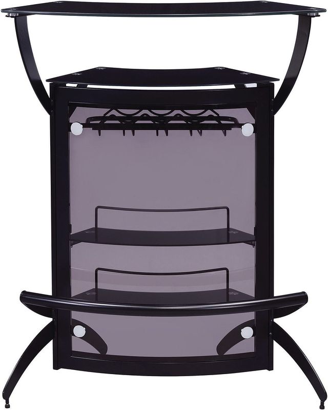 Coaster® Smoked and Black 3-Bottle Wine Rack Bar Unit 0