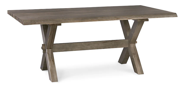 Bassett® Furniture Crossbuck Greylan Maple Live Edge Dining Table