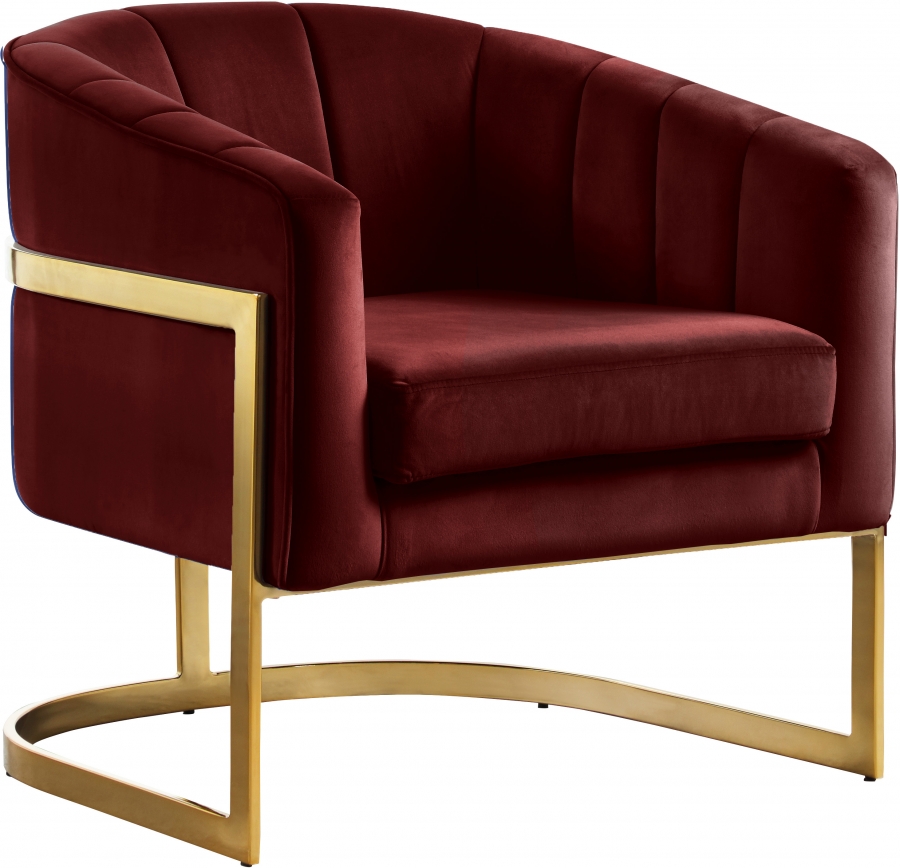 Burgundy velvet deals chair