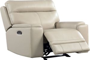Leather Italia™ Bryant Taupe Power Glider Recliner