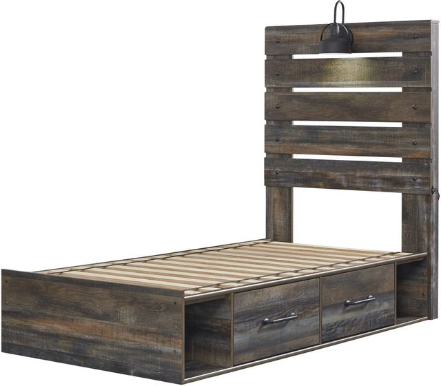 Signature Design by Ashley® Drystan Brown Twin Panel Bed with 2 Storage Drawers-0