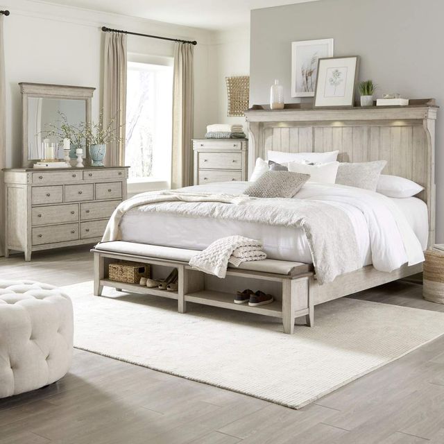 Liberty Ivy Hollow 5-Piece White Queen Storage Bed Set