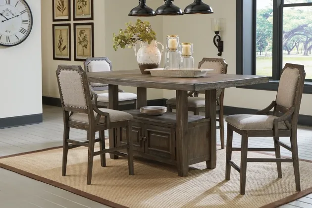 Signature Design by Ashley® Wyndahl 5-Piece Rustic Brown Counter Height Dining Set 3