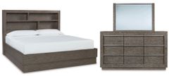 Benchcraft® Anibecca 3-Piece Weathered Gray Queen Bookcase Bed Set