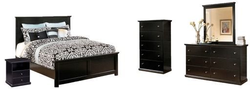 Signature Design by Ashley® Maribel 5-Piece Black King Panel Bed Set