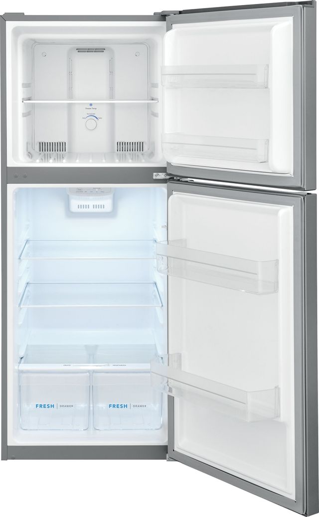 Frigidaire® 10.1 Cu. Ft. Brushed Steel Top Freezer Refrigerator-1