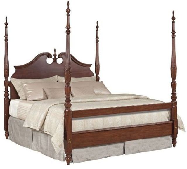 Kincaid Furniture Hadleigh Cherry Brown Queen Rice Carved Bed
