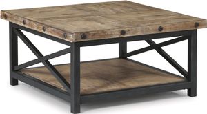 Flexsteel® Carpenter Black/Light Brown Square Coffee Table