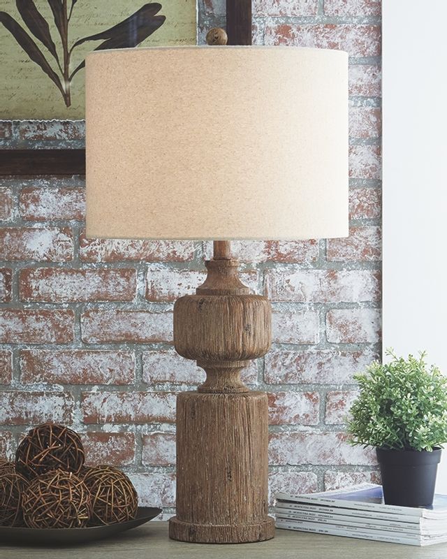 Lampe de table en polyrésine Madelief, marron, de Signature Design by Ashley® 2